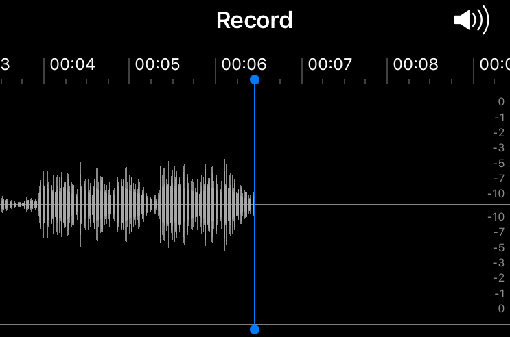 Voice Memos Recording Screen
